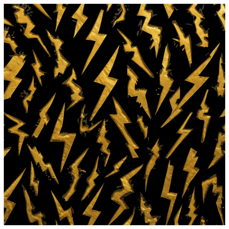 Coussins décoratifs dorés Lightning Bolts, 16 x 16 inches