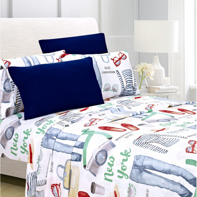 Premium Microfiber Ombre Sheet Set, Twin Sheet Set + 1 Fitted Sheet + 2 Pillowcases