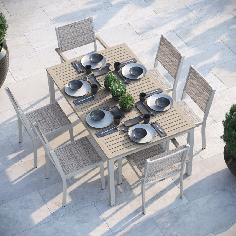 Travira Outdoor 7 - Piece Dining Set, Bellows, Vintage Tekwood