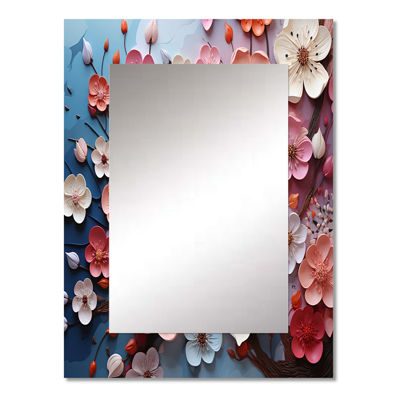Apple Blossom Harmony I - miroir décoratif décoratif en forme de fleur, 32 po x 24 po