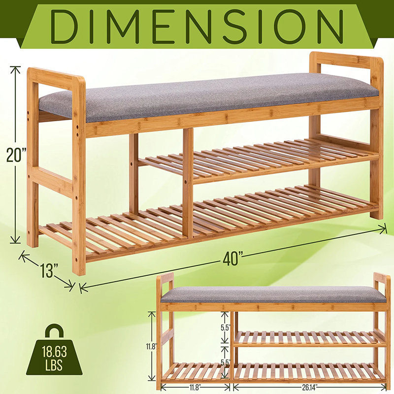 Banc de hall d'entrée en bois