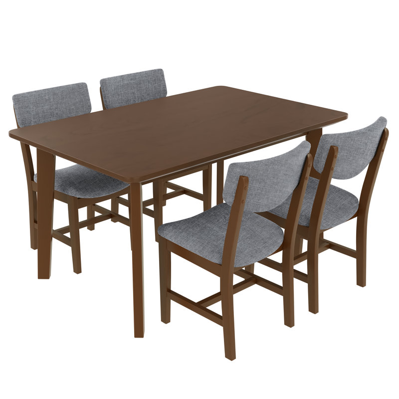 Ensemble de mobilier de salle à manger 5 pièces Minimalist Rustic, Noyer