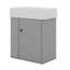 Meuble-lavabo flottant moderne de 21,6 po avec lavabo en céramique, rangement à gauche