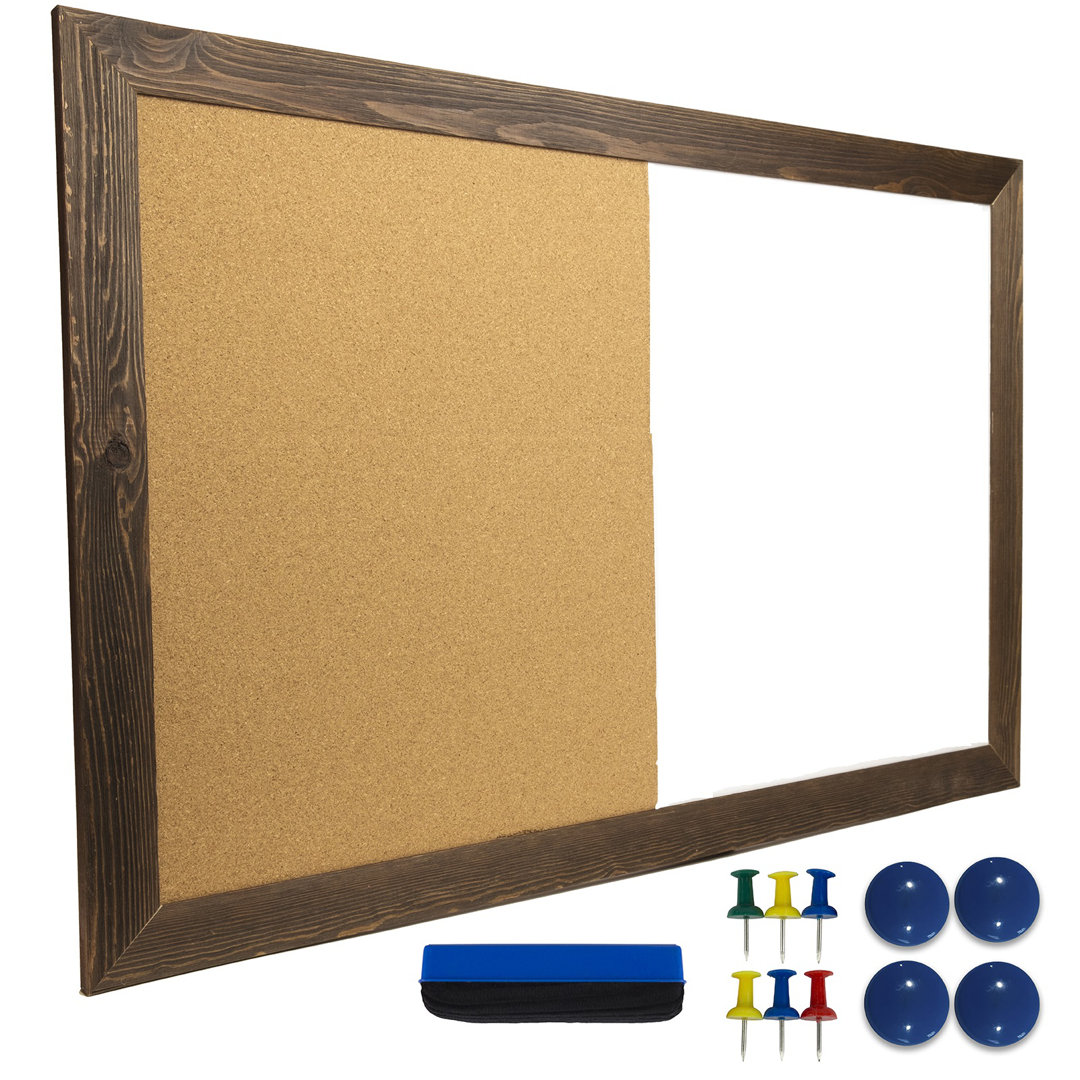 Magnetic Cork Dry Erase Board Millwood Pines