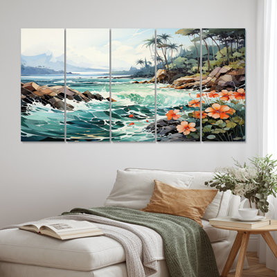 Thailande, paradis tropical, paysage sur toile, reproduction de 5 pièces