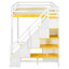 Lit mezzanine double avec escalier de rangement-254813003