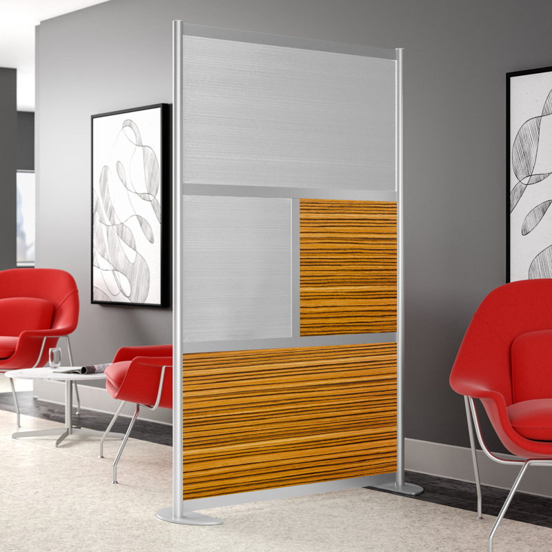 Cloisons de bureau modernes 4 panneaux Orrie, Blanc, Roulette