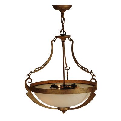 Luminaire suspendu bol 3 lumières unique