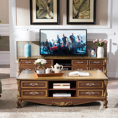 American style vintage hand-painted coffee table