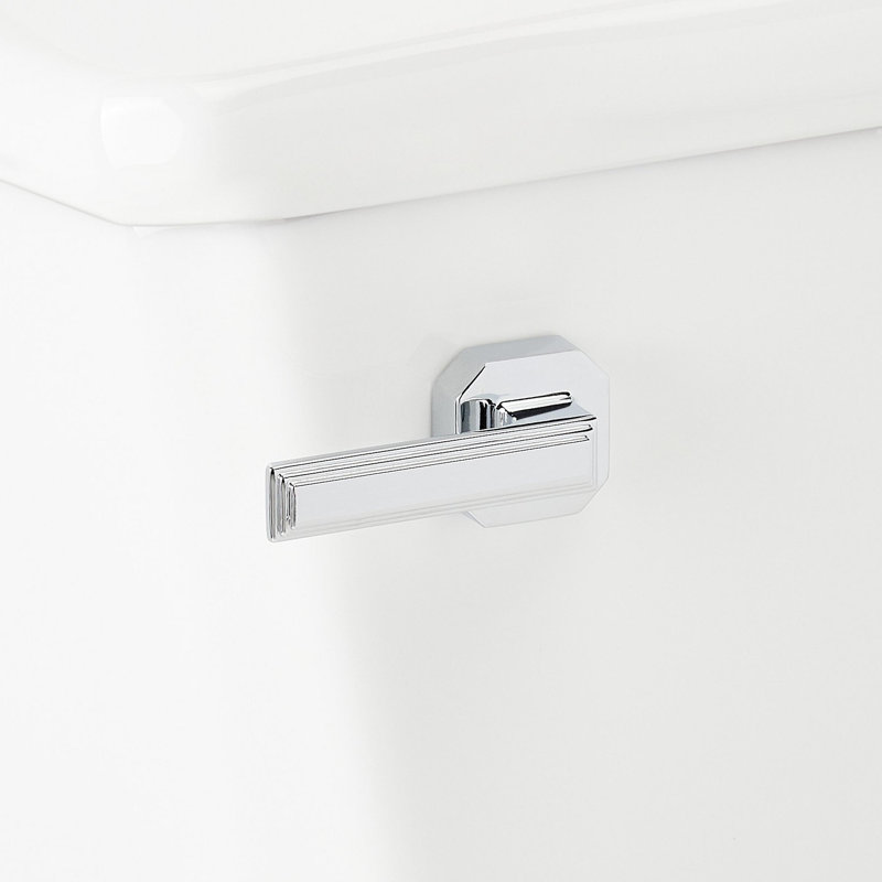 Toilette allongée deux pièces Benbrook 1,28 GPF, Blanc / Chrome