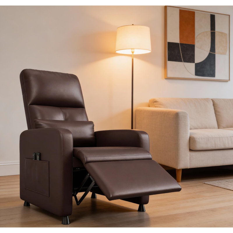 Fauteuil inclinable électrique avec siège rembourré, Brun
