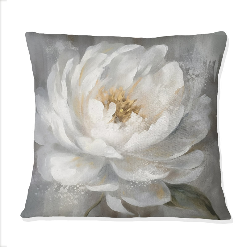 Pivoine blanche et blanche - pivoines imprimées, 18" x 18"