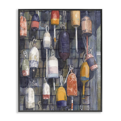 Bouées suspendues à l'aquarelle, estampe numérique, design par Patti Bishop