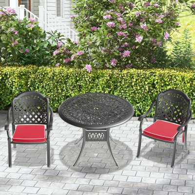 Set Of Cast Aluminum Patio Furniture With Cushions
