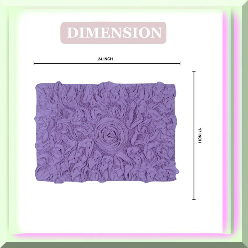 Skak Cotton Bath Rug, Purple, 17" W x 24" L