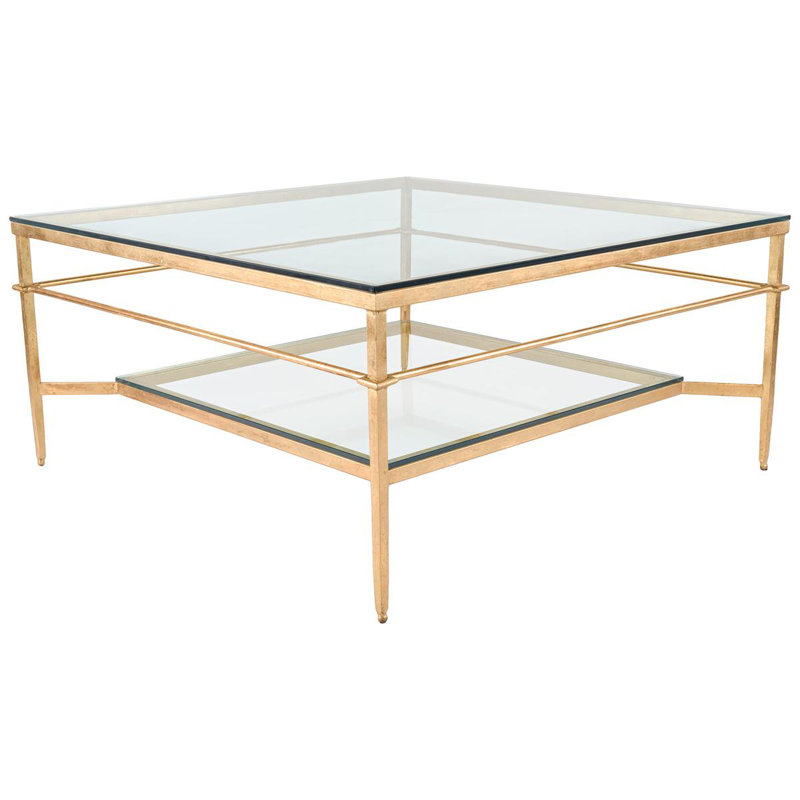 Vera Glass Coffee Table, Gold