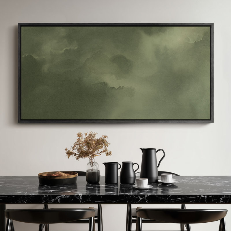 Art mural très grand vert brumeux, Noir, H 30 po x l 60 po
