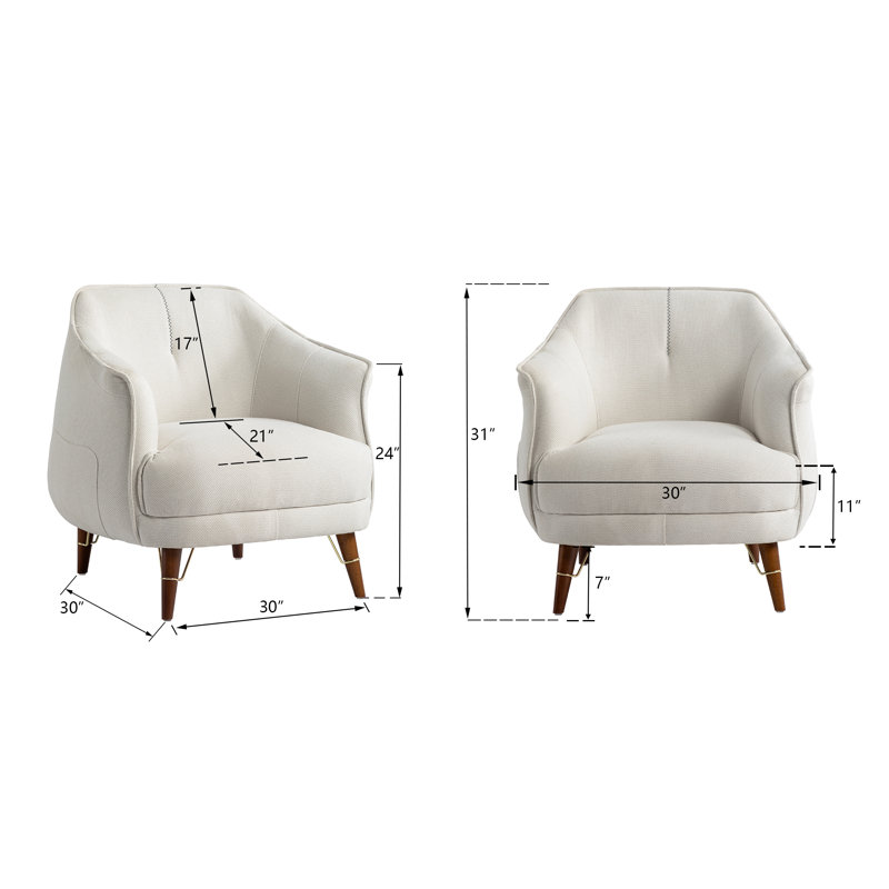 Upholstered Accent Chairs, White