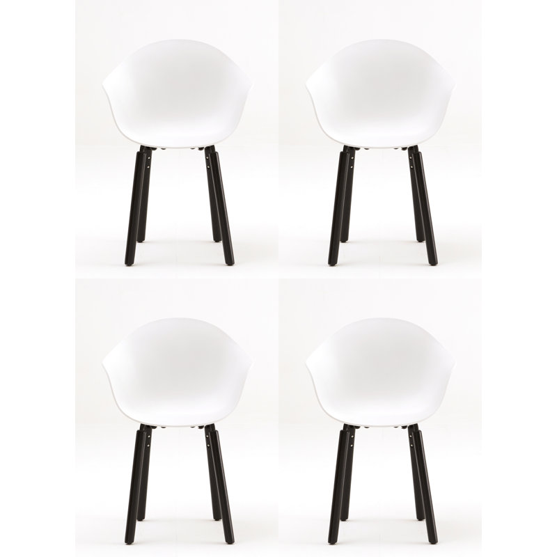 Fauteuil TA (ensemble de 4), Blanc / noir