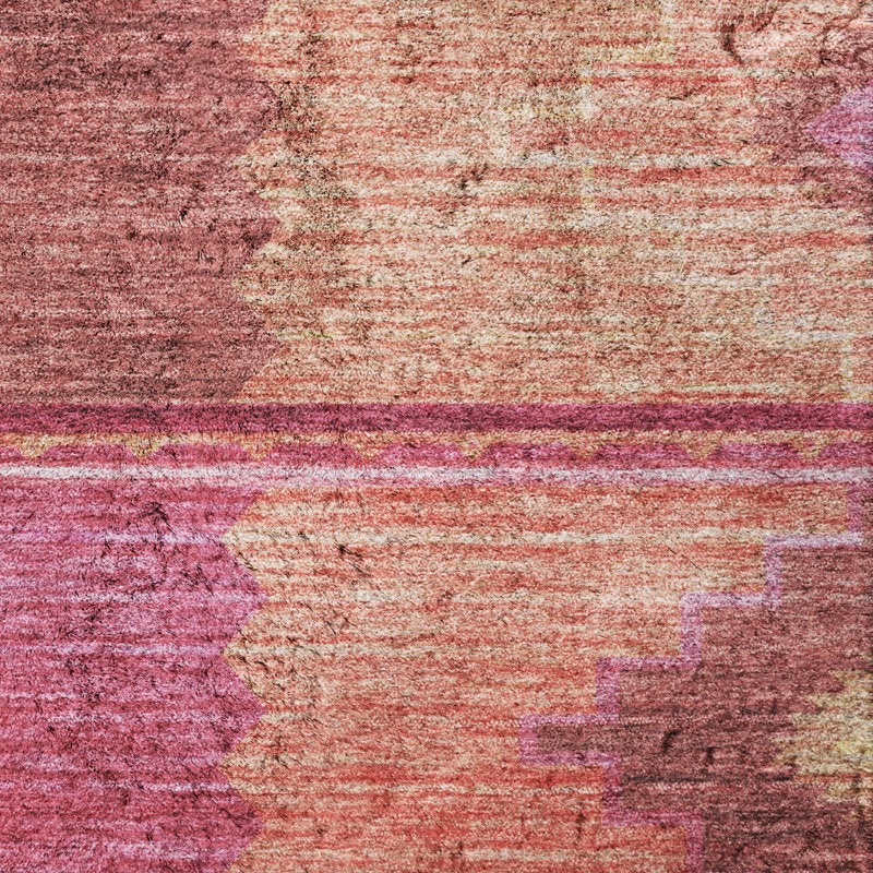 Tapis aztèque ADS176 de qualité supérieure lavable à la machine Dream Shag, Rose, 9 pi x 12 pi