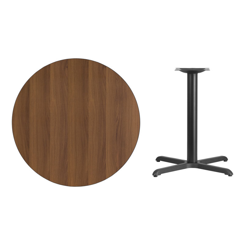 Plateau de table rond en stratifié Carrus, H 31,13 po x l 36 po x P 36 po, Noyer