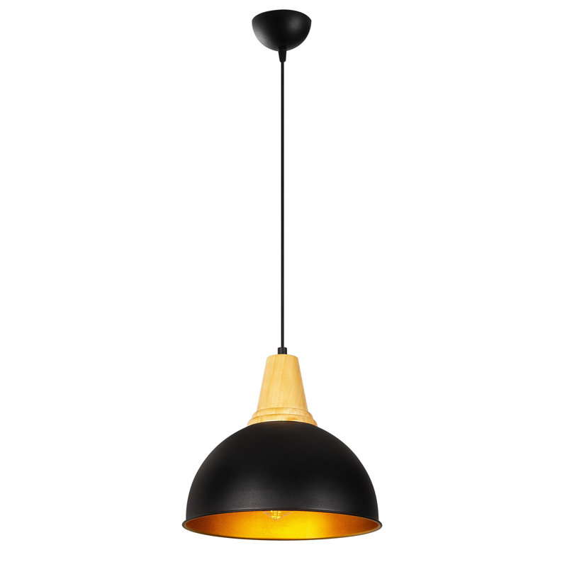Luminaire suspendu en forme de dôme à 1 lumière Herrick