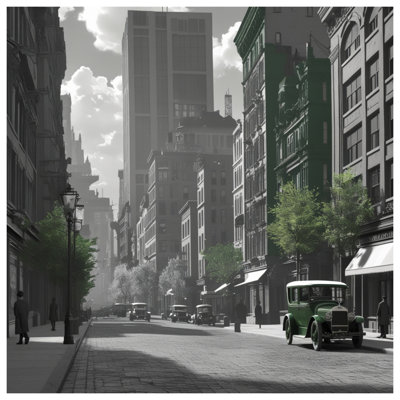 Vintage City Street Canvas Gallery Wrap in Many Sizes