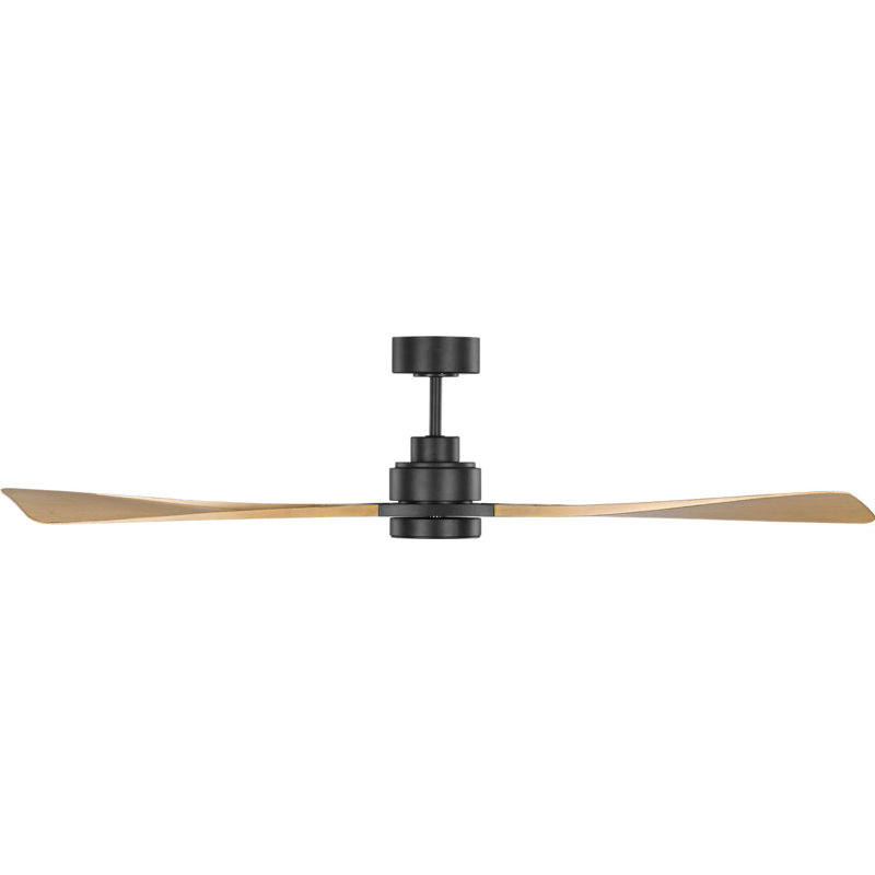 Trillium Smart 60 LED Ceiling Fan, Natural Honey, Midnight Black