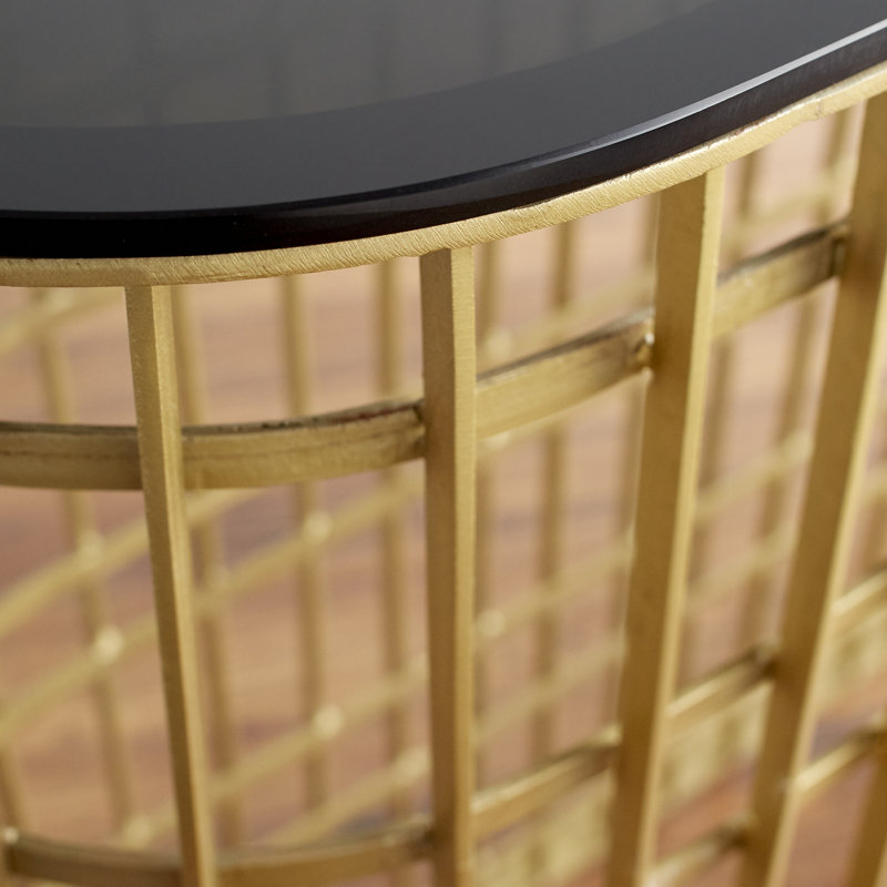 Kingdom 42.25'' Glass Top Console Table