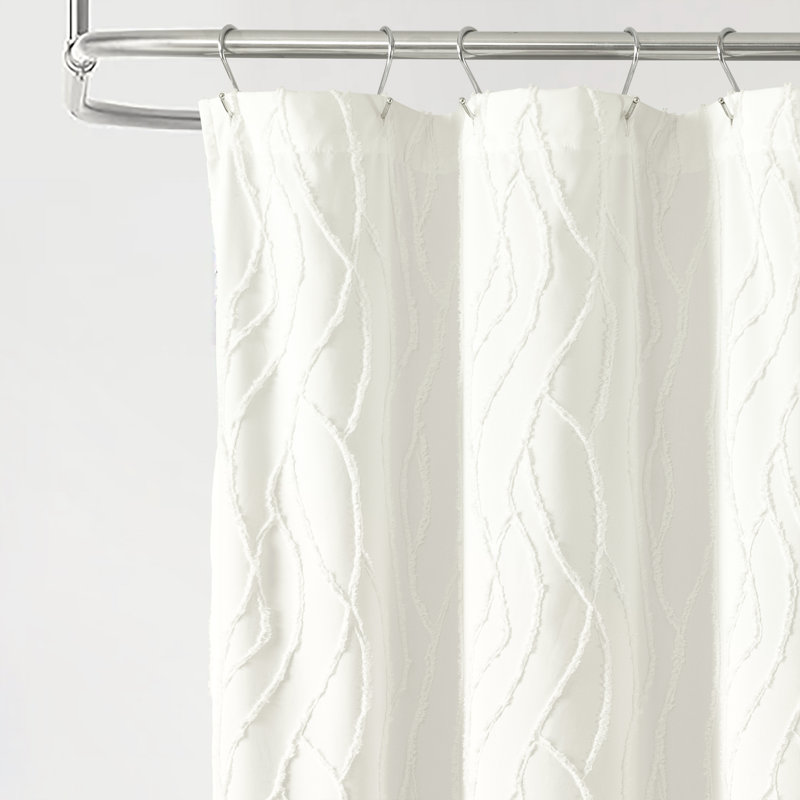 Aatifa Shower Curtain Soft White Single 72x72