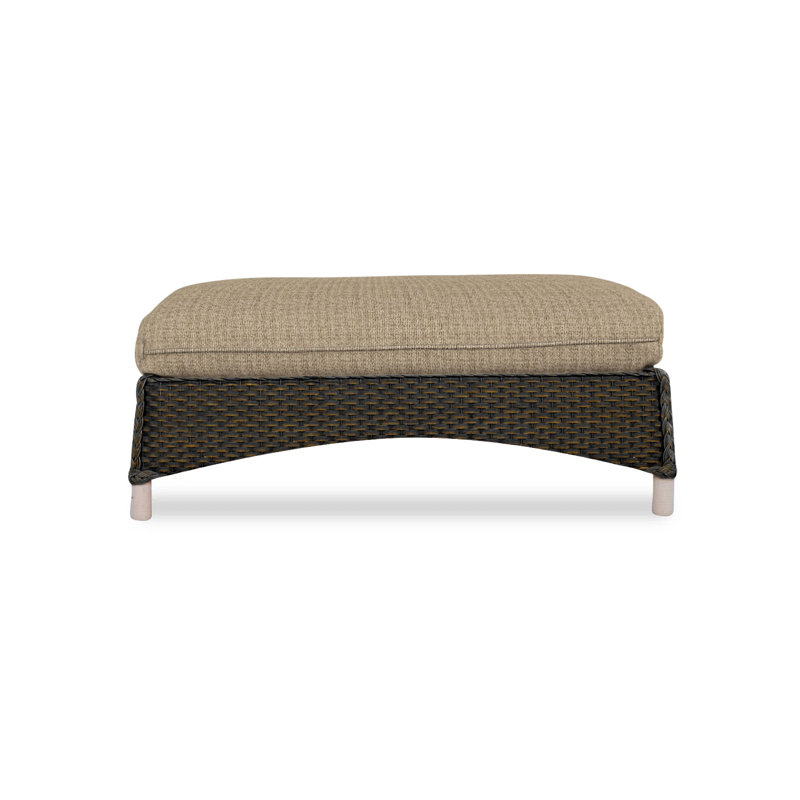 Mandalay Outdoor Ottoman, Decorline Navy, Mink