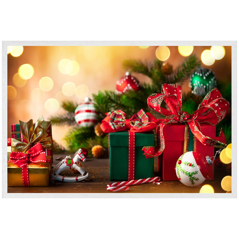 Simonska Christmas Greetings Single Picture Frame Wall Art, 76cm H x 114cm W x 4cm D, White