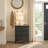 Solid Wood 3-drawer Nightstand In Solid Black Painted-525640187