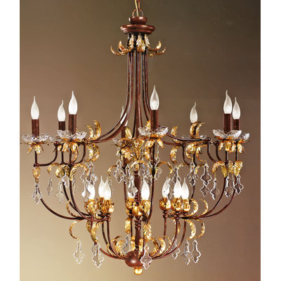 Lustre à 17 lumières de style bougie à plusieurs niveaux
