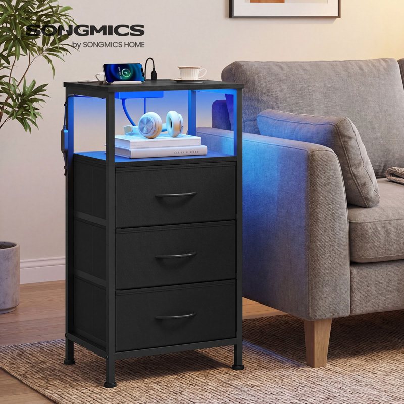39.6 cm W Bedside Table, Black