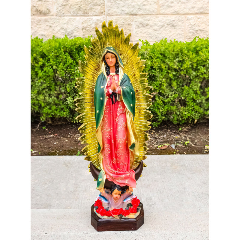Notre-Dame de Guadalupe avec la mandorle de rayons, figurine catholique de la Vierge Marie, 45,7 cm (18 po) de hauteur