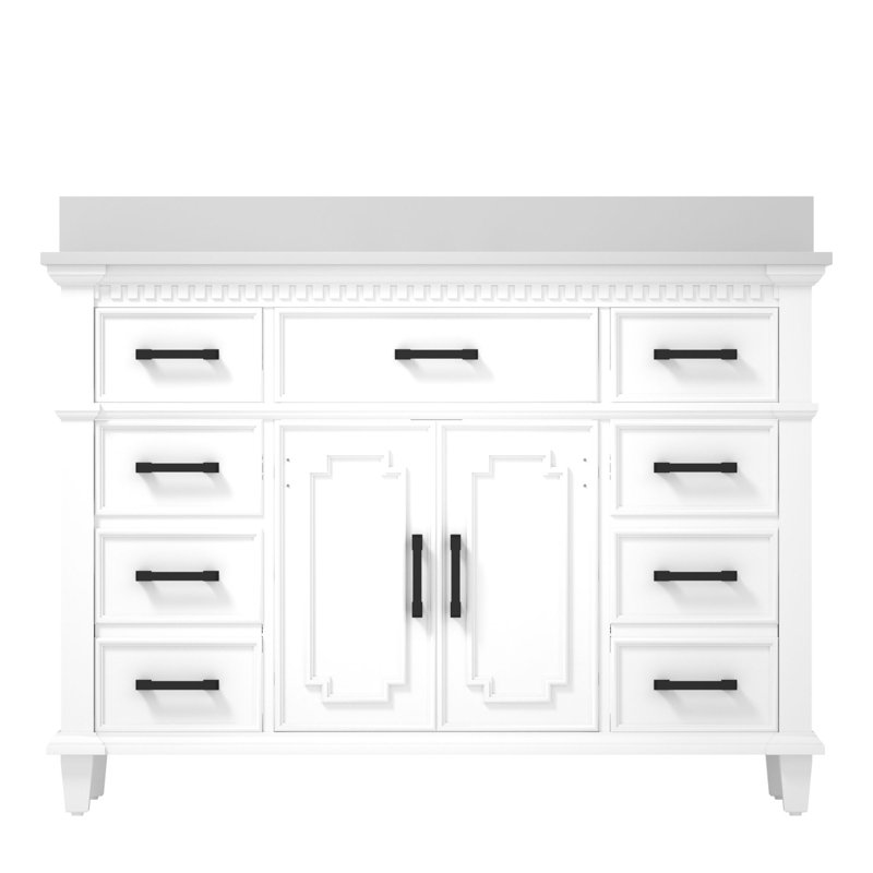 Meuble-lavabo 48 po blanc / bois, Gris, Blanc