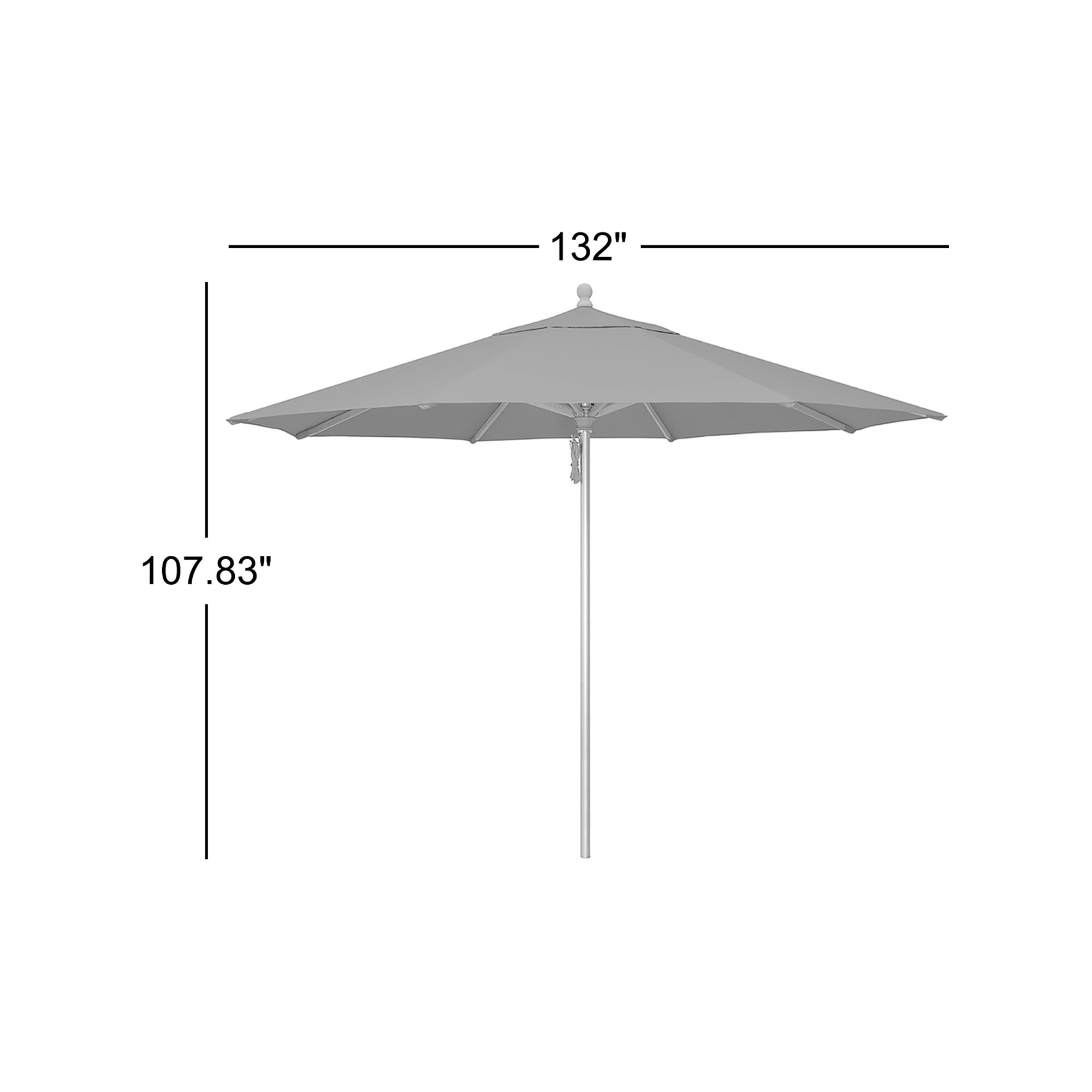 Darlington 132'' Outdoor Umbrella, Taupe Canvas