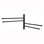 Porte-serviettes pivotant à 4 barres en acier inoxydable noir mat, fixé au mur avec une rotation de 180 °, pouvant supporter jusqu'à 32 lb pour l'organisation de la salle de bain
