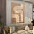 The Novogratz Canvas Textured Abstract Living Room Framed Wall Art with Tan Ribbed Curve Shapes