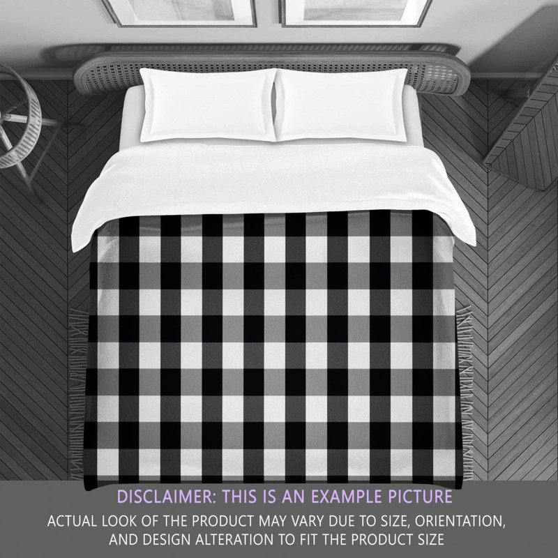 Gingham Comforter, King Comforter, Black/White
