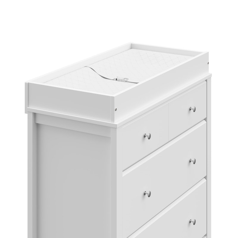 White 3-Drawer Dresser with Changing Topper