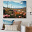 Wind Turbines Floral Field I sur impression sur toile-1412031173-1412031170