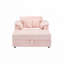 Fauteuil d'appoint en velours côtelé avec tabouret de rangement-376123023