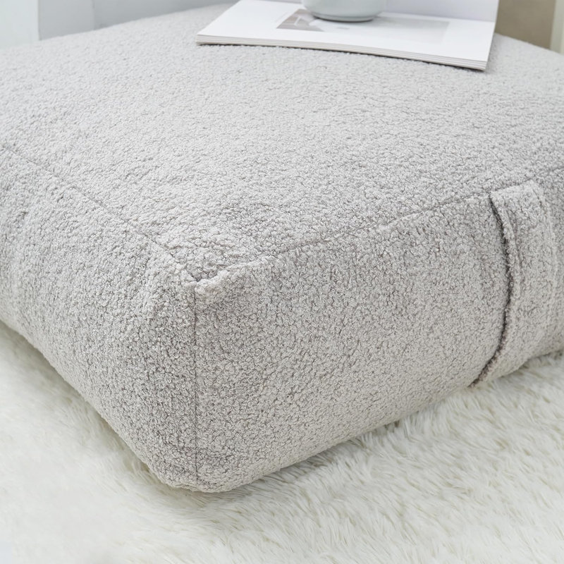 Rainha Cozy Floor Pillow - Square - Glacier Gray, Solid Color