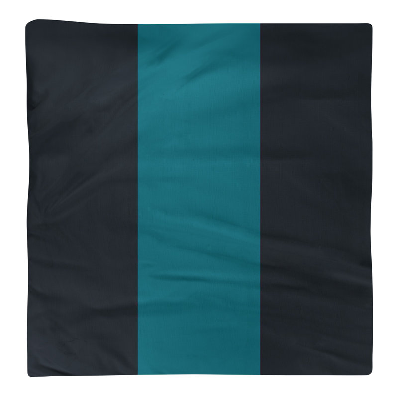 Cotton Striped Square Napkin, Black/Teal
