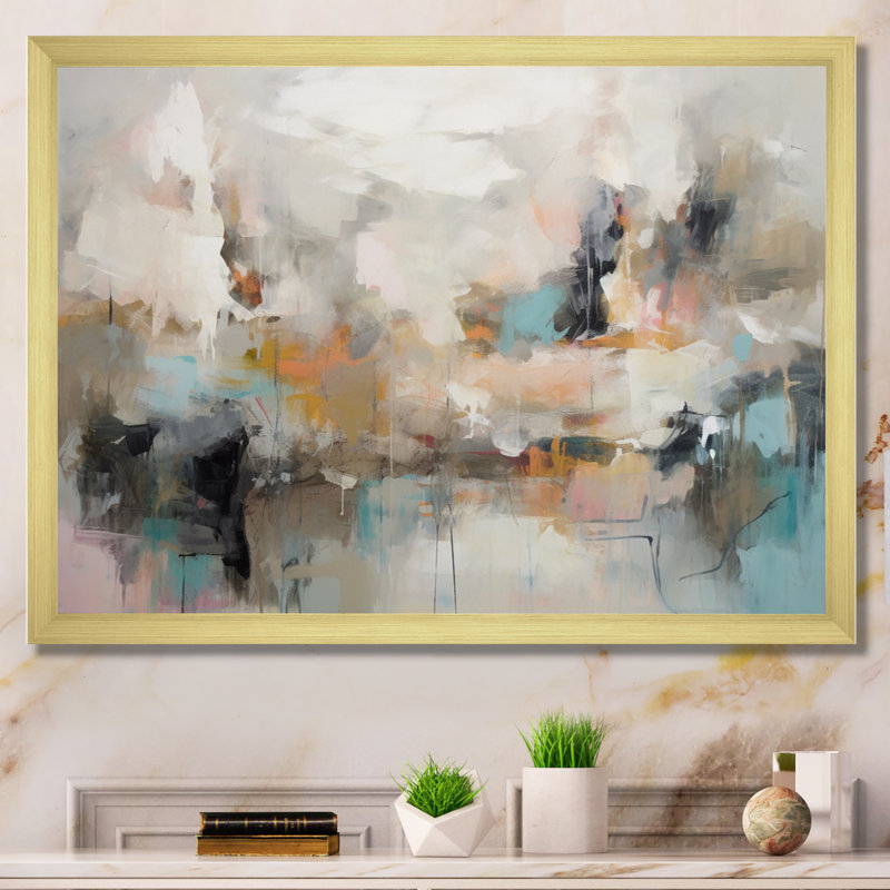 Maryln Serene Waters In Marble III, Encadrement doré, H 34 po x l 44 po x P 1,5 po