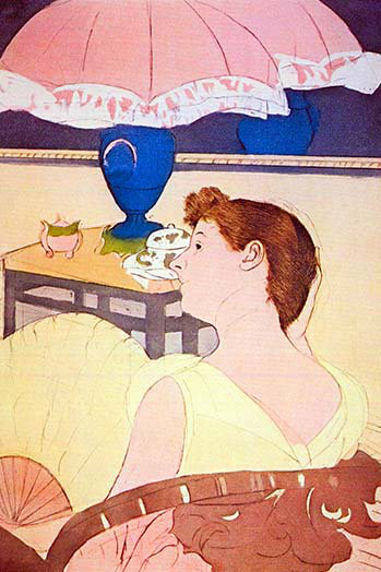 « the lamp » par mary cassatt, reproduction d’art