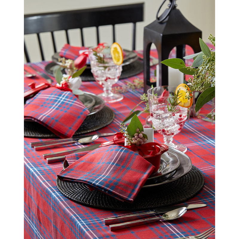 Red Tartan Plaid - 100% Pure Linen Dinner Napkins