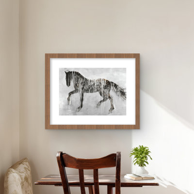 Horse Brown Silhouette - Office Horse Framed Matted Print